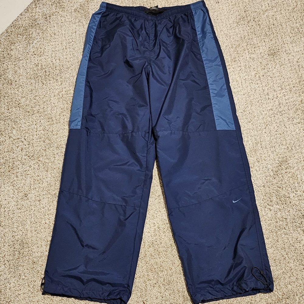 Vintage 90's Nike Nylon Track Pants - Size XL 31" Inseam - Blue - Mesh Lined